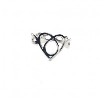 R002211 Handmade Sterling Plain Silver Ring Heart Infinity Genuine Solid Stamped 925
